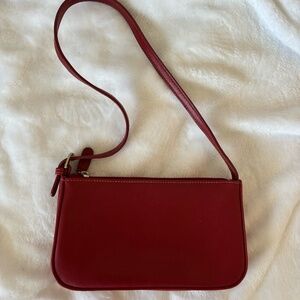 red faux leather small purse